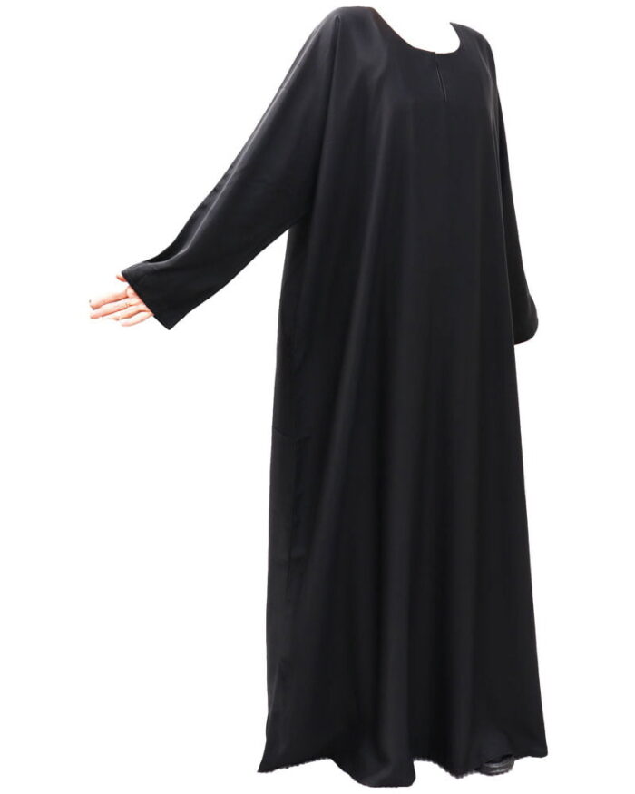 Plus-size extra wide plain abaya